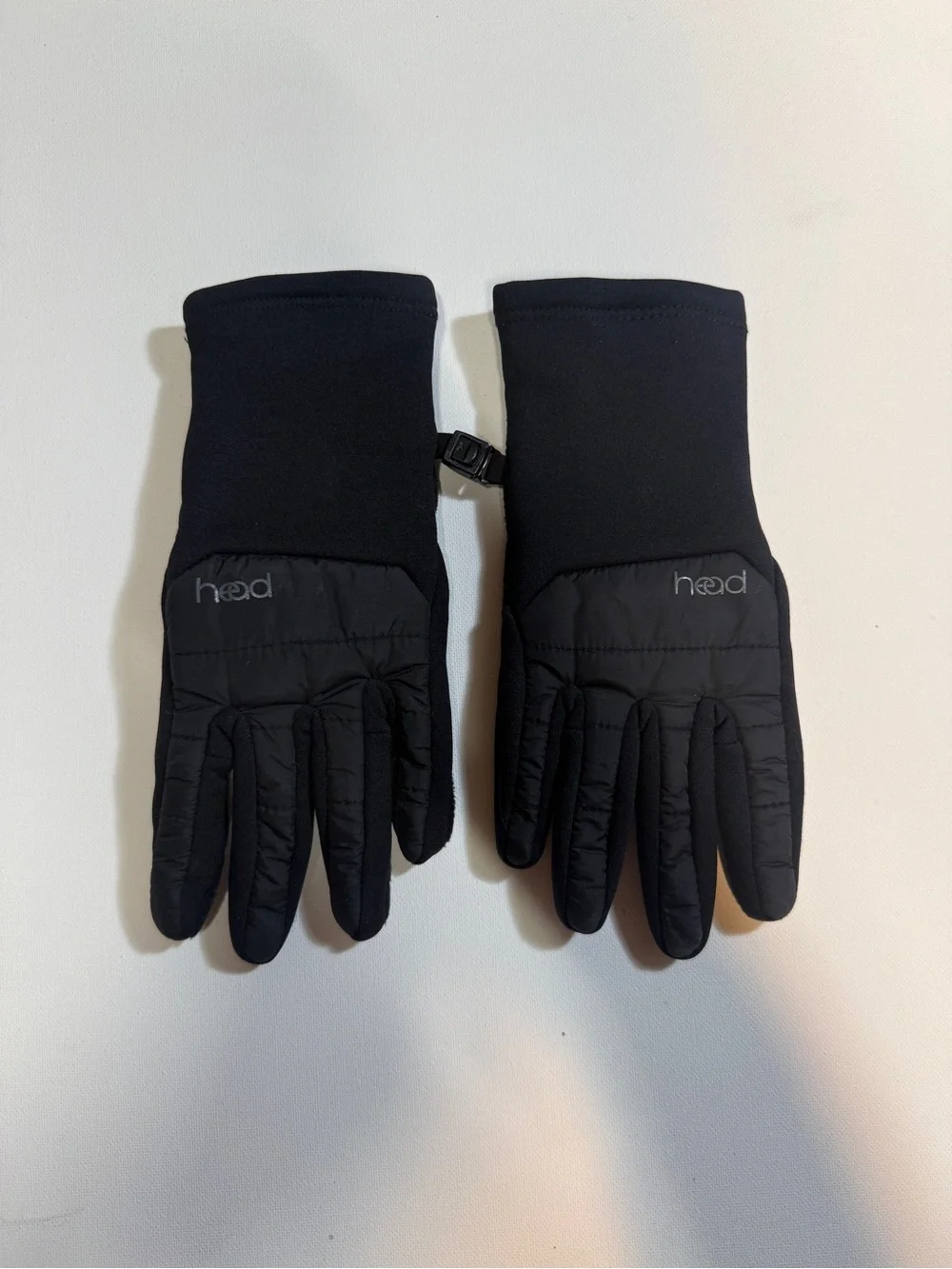 Head Black Quilted Insulated Gloves with Clip